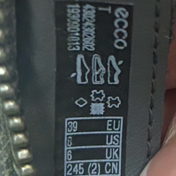 ECCO Women’s LEATHER Gray Soft 7 Nubuck Booties with Side Zippers Size US8/EU39 - Picture 11 of 12